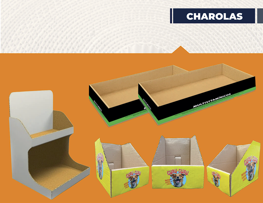 Charola fabricada en cartón